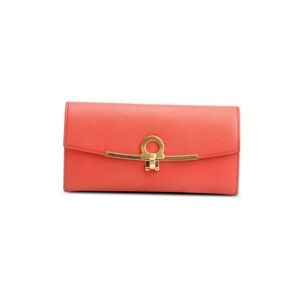 FerragamoSalvatore Orange Leather Gancini Continental Wallet